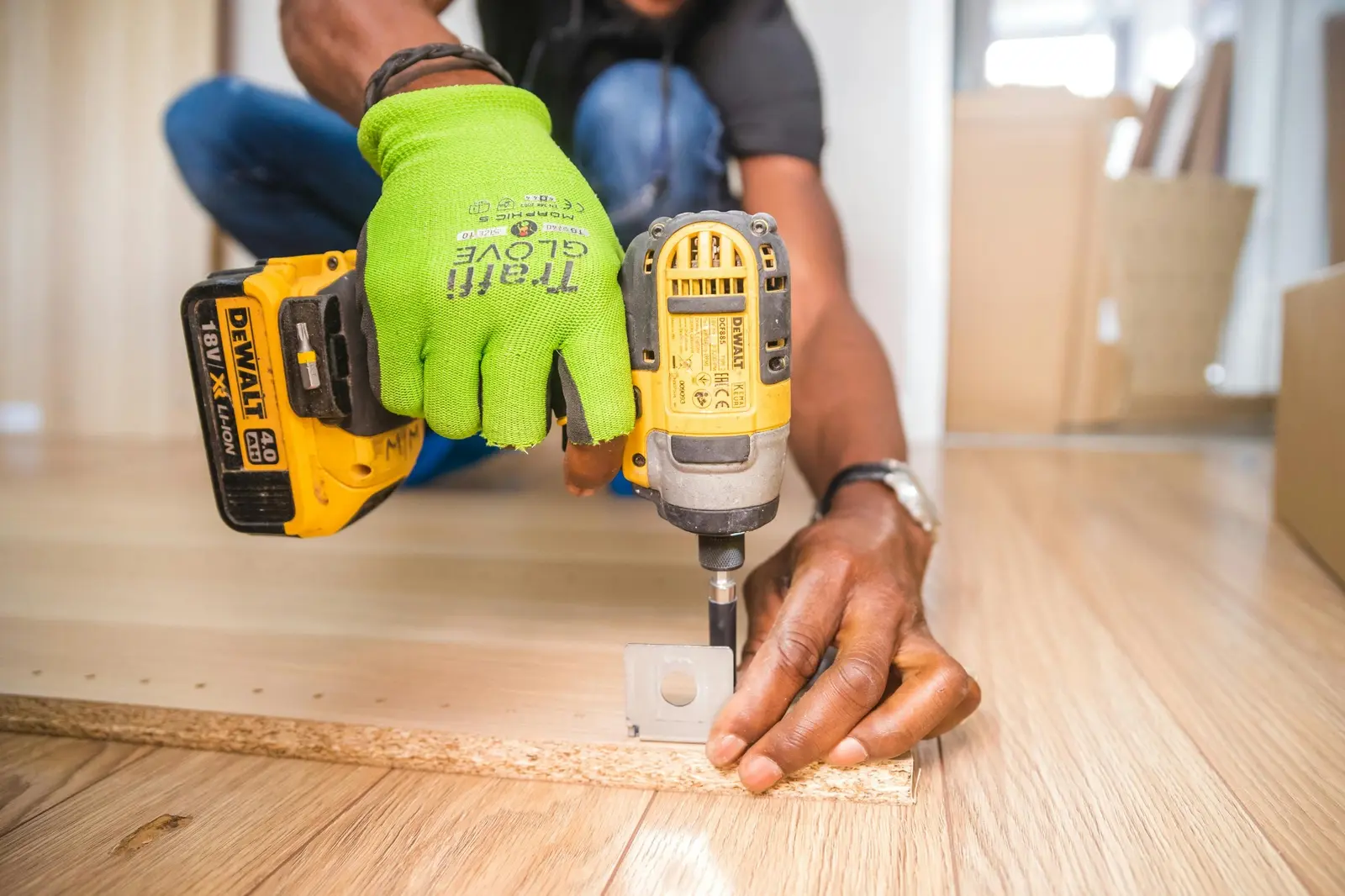 Carpenter completing an interior fit-out