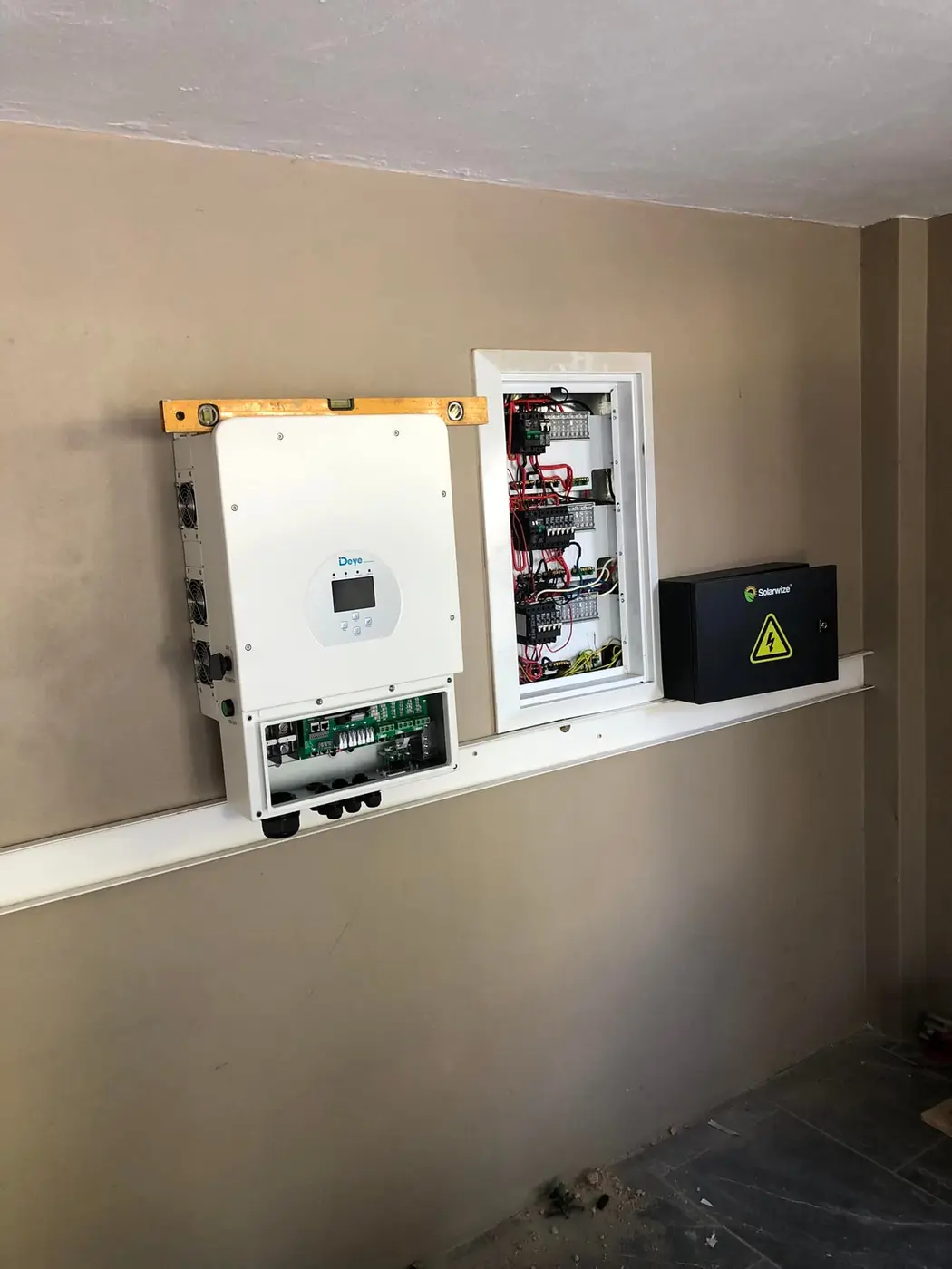 Professionally installed inverter and electrical distribution system