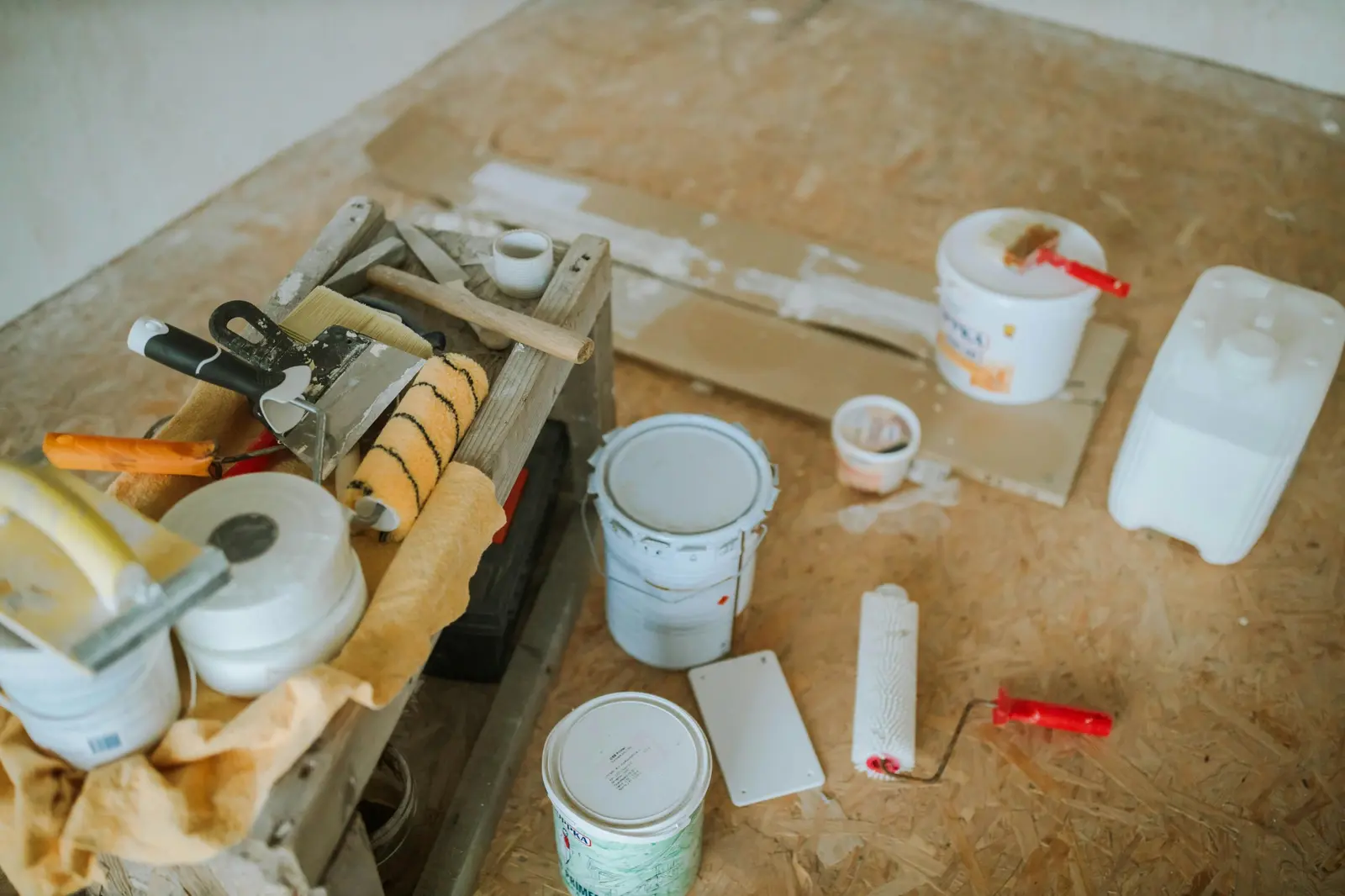 Tools and materials prepared for property improvement work