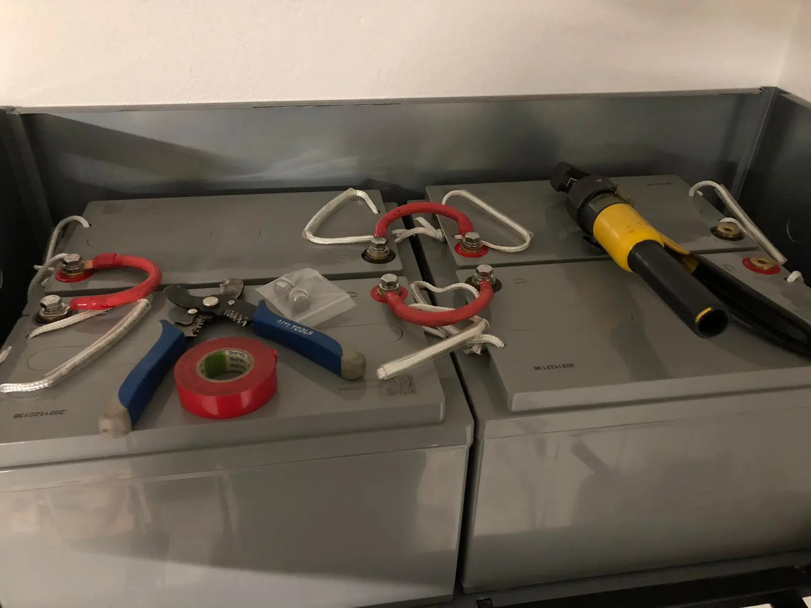 Battery bank cabling work